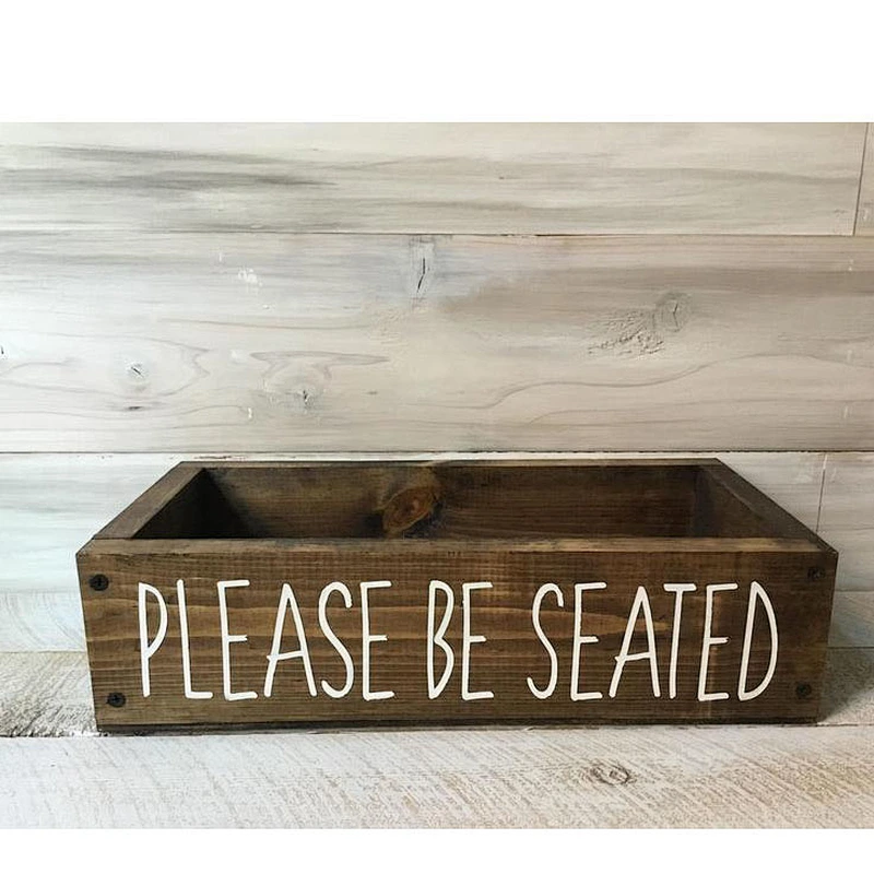Please be Seated, Wooden Box, Toilet Tank Decor, Hello Sweet Cheeks  wooden tissue box