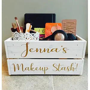 Makeup Storage  Wooden Crate Box