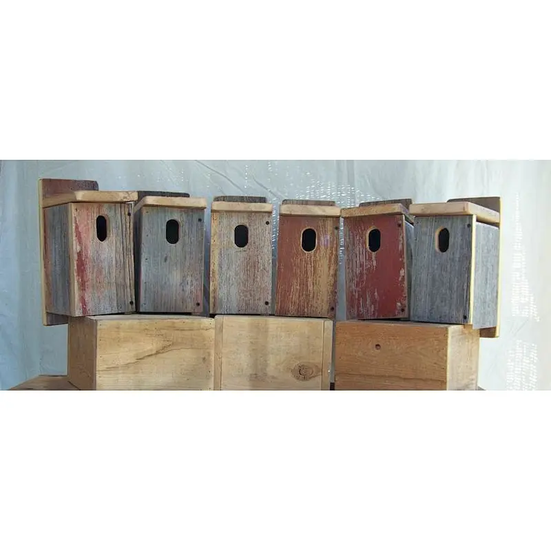 Outdoor Wooden Nest Boxes,Bluebird Barn wood Birdhouse, Rustic Outdoor Hand Made Wooden House