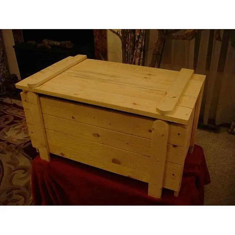 Custom built wooden Unfinished pine Toy Box / Chest with one monogram letter pine toybox Personalized