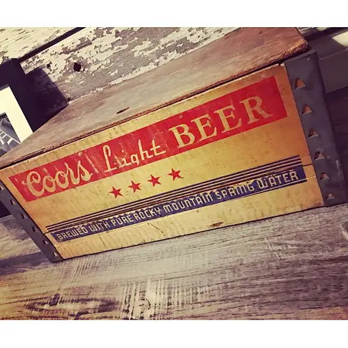 Very Rare Vintage COORS Light Wood Beer Crate Golden Colorado