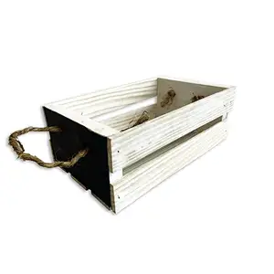 Personalized Vegetable crate,advertising crate, garden crate, off white with rope handles and chalkboard to label