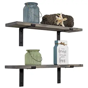 Imperative Decor Rustic Wood Floating Shelves Wall Mounted Storage Shelf with L Bracketsfloating shelves wall ropecorner wall