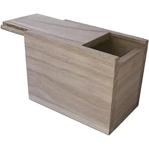 LWR Crafts Mini Wooden Box Sliding Lid DIY Unfinished 2020