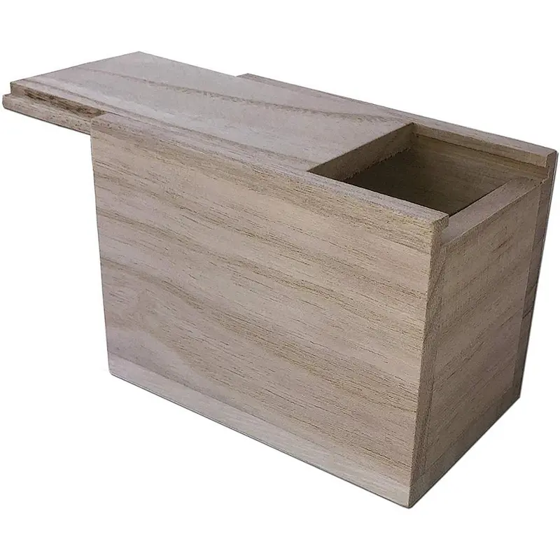 LWR Crafts Mini Wooden Box Sliding Lid DIY Unfinished 2020