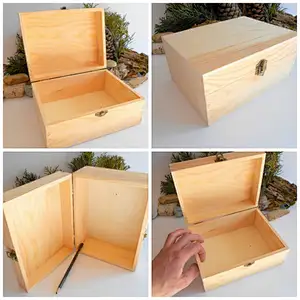 Wooden cases, large rectangular boxes, unfinished wooden cases.Pine wooden case.Craft box