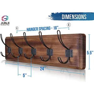 Country style coat hanger wall hanging coat hook, with 2 DIY decorative entrance coat hanger rack 2020