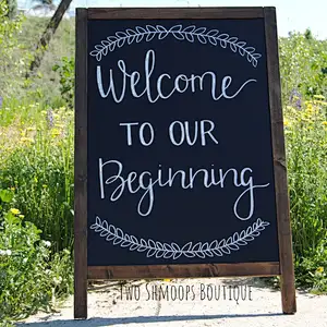 Chalkboard Easel - Wedding Chalkboard Sign   Sidewalk Chalkboard Wedding Sign Wooden sign
