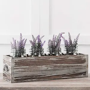 Rustic wholesale home decoration unfinished  big handiwork delicate practical Wood Box Flowers Planter