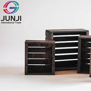 Rustic Wood storage Crates Set of 4 storage box stackable wood crates customized