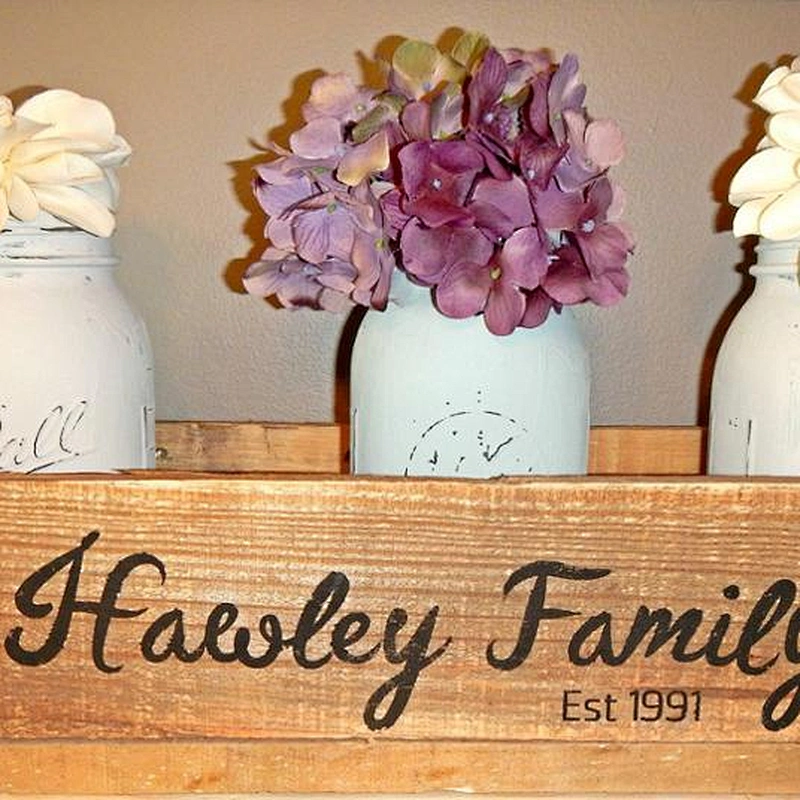 Rustic personalized customized bid cheaper Pallet Wood Box with Last Name Est Date Centerpiece Wood Box Mantel Wood Box crates