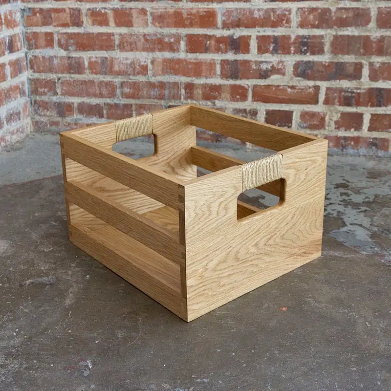 Wooden Open Lidless Crate Natural Untreated Plain Storage Craft Box