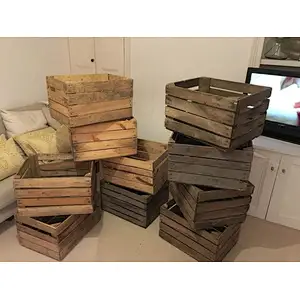 EUROPEAN APPLE CRATE - Vintage Wooden Apple Crate, Rustic Wood Box, Wedding Decor, 2020