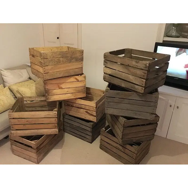 EUROPEAN APPLE CRATE - Vintage Wooden Apple Crate, Rustic Wood Box, Wedding Decor, 2020