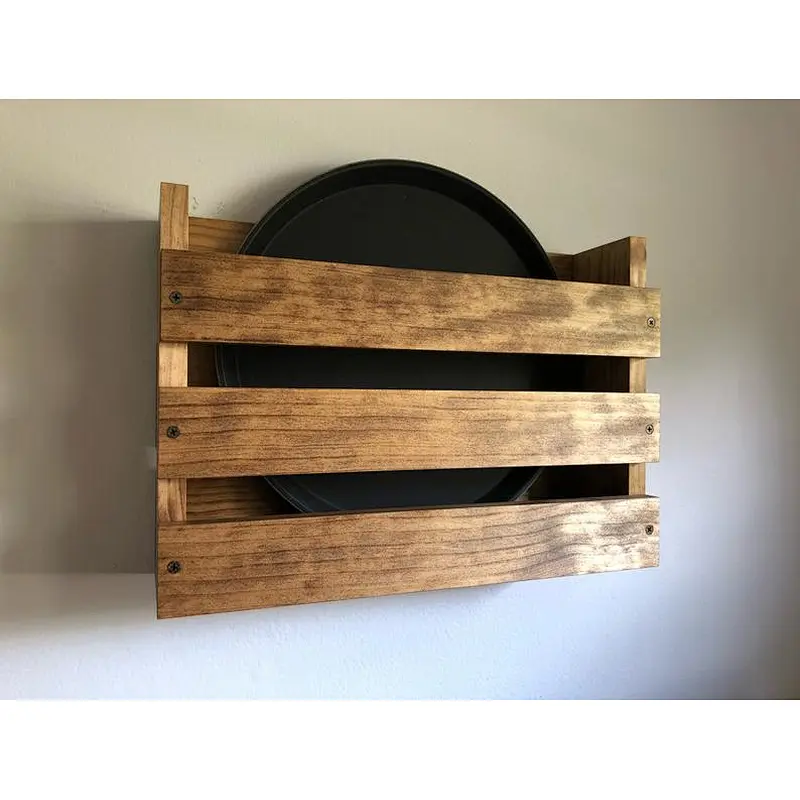 Wooden storage rack,Rustic holder serving trays Restaurant Wood rack