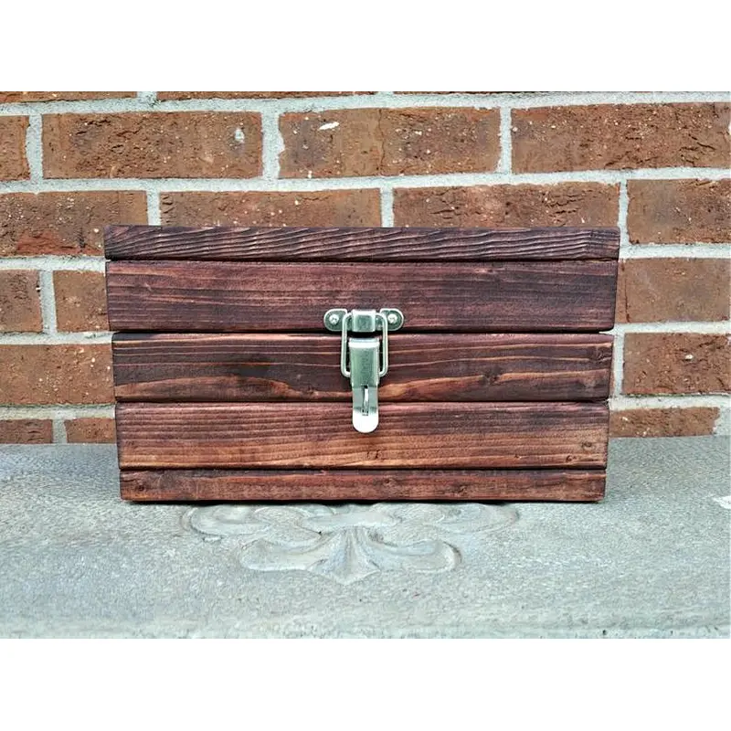 Personalized Keepsake Box with Lockable Latch,  Rustic Wooden Gift Box, Memorial Box