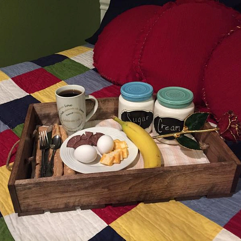 Antique Style Wooden Serving Tray-lock Flat Crate Wooden Tray With Handle Wood Serving Tray Wood Trays For Sale