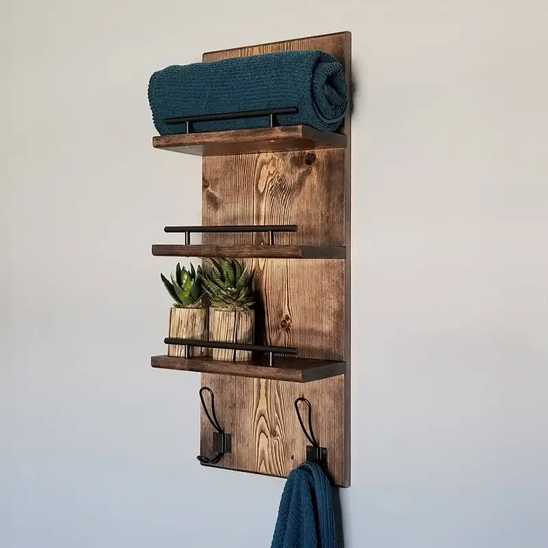 Floating Shelf Organizer 3 Tier Bathroom Shelf Towel Rack Entryway Organizer Bathroom Organizer