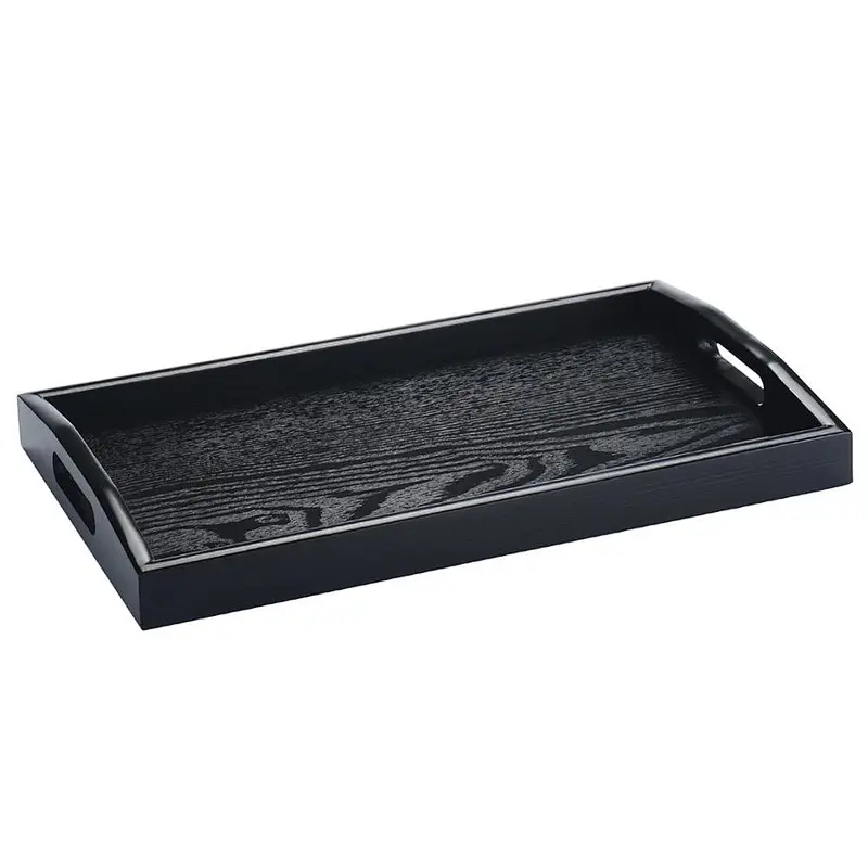 Rectangle Wooden Serving Tray Black 14 by 9-Inch