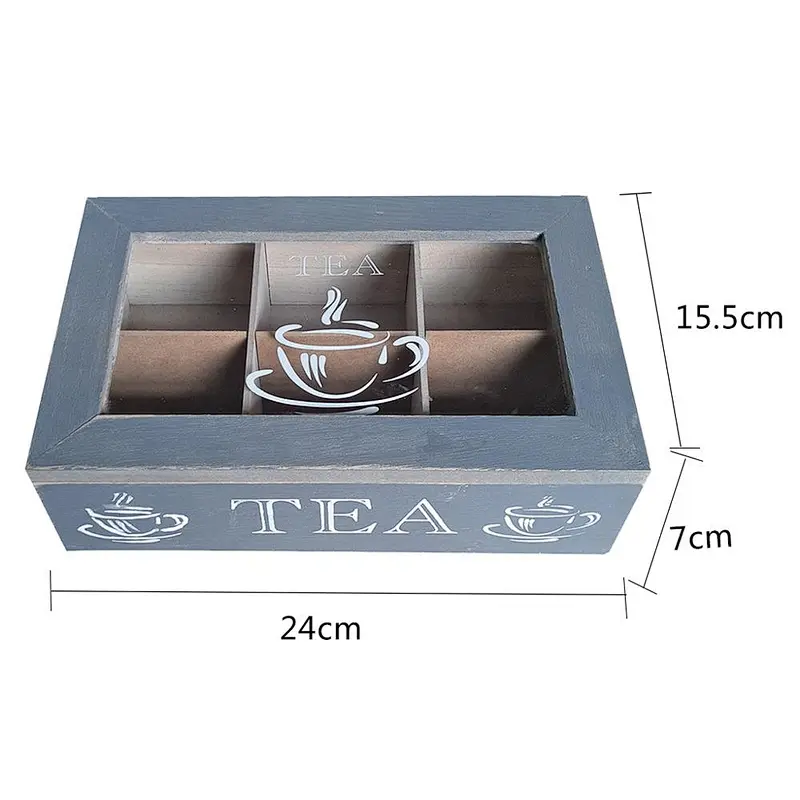 Grid Wooden Storage Divided Box Drawer Desk Organizer Tray with Lid White