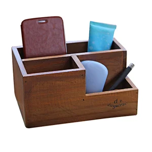 Wooden Succulent Flower Planter Box Desk Organizer Pencil Holder