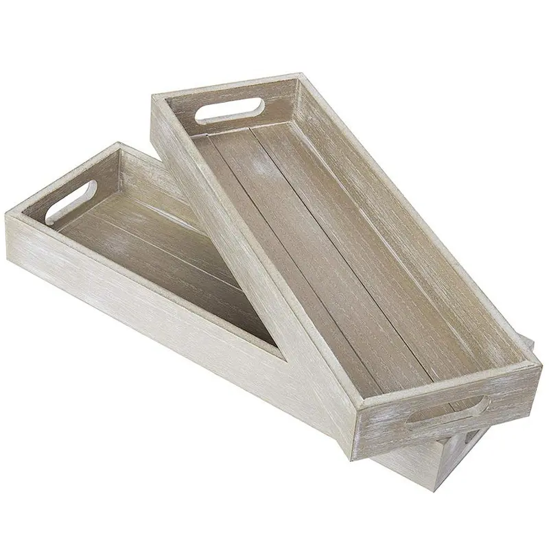 Rustic wooden decorated tray