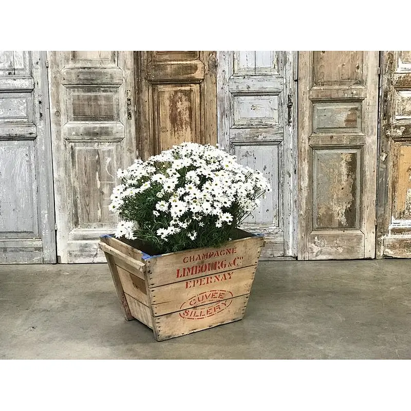 Wood Box Natural Brown-Vintage FRENCH CHAMPAGNE Crates imported from France