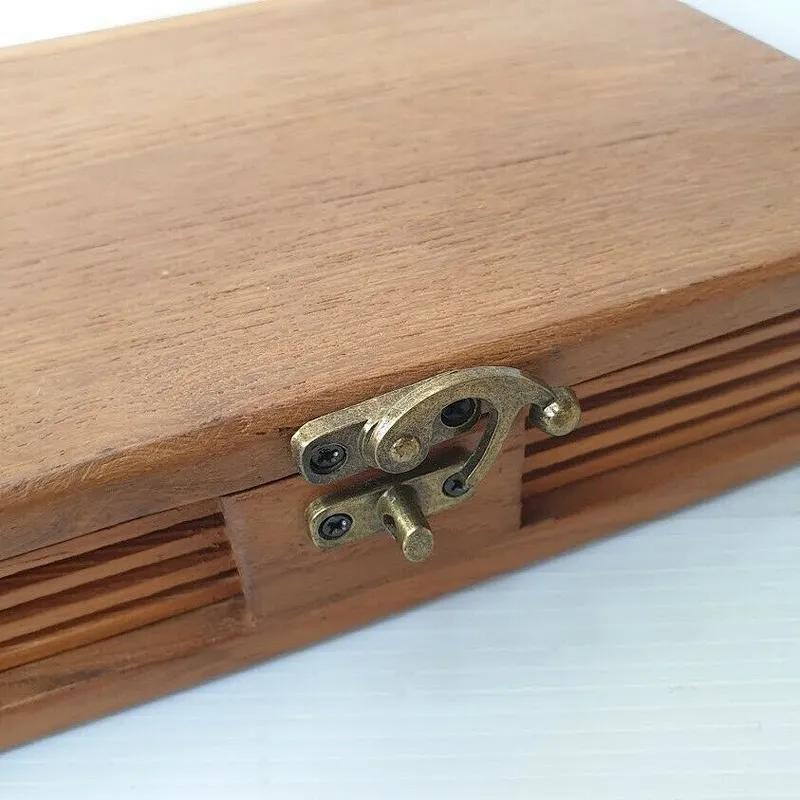 Box Wood Wooden Vintage Storage Craft Trinket Handmade  Book Shaped