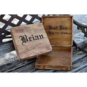 Groomsmen Gift - Rustic Cigar Box - Rustic Wedding - Engraved Wood Cigar Box - Personalized Gifts for Groomsman - Wedding Party