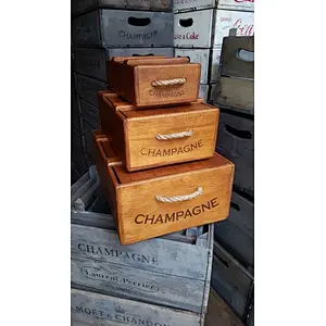 Wooden Box  with Rope Handles wood crates box wooden wooden storage box packaging  art set for living room in bed