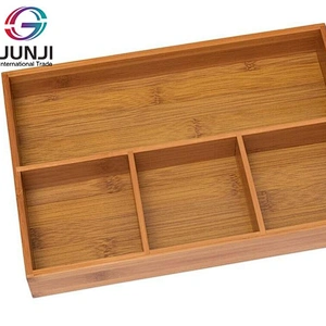 Wood 4-Compartment Organizer Tray