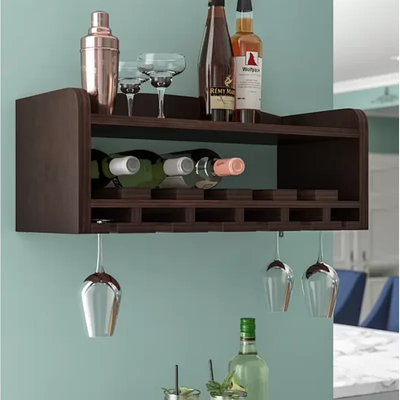 Wine Rack Customize 6 Bottle Wall Mounted Shelf