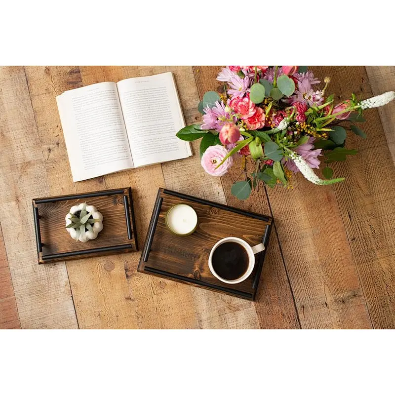 Storage OrganizerWooden Tray With HandleWooden Trays For DecorationWooden Tray HandleWood Dinner Plate Tray Bread Wood Serving