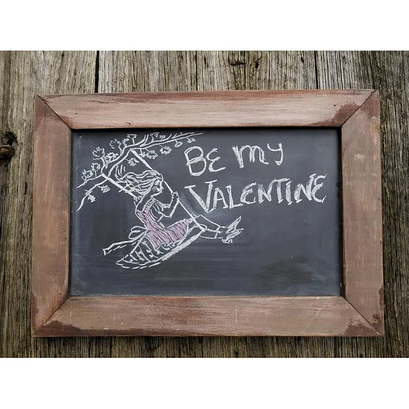 Real Slate Chalkboard in Rustic Wooden Frame