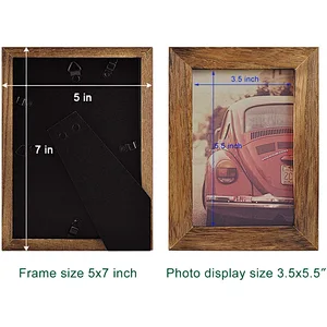 Picture Frame Photo Display for Tabletop Display Wall Mount Solid Wood High Definition Glass Photo Frame
