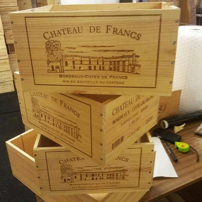 Graded France Wine Wooden Crates , Storage Solutions Hampers