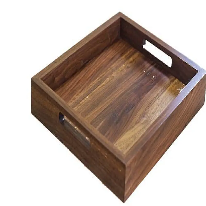 Wooden Tray with Handles Home Decor Wholesale Wood Tray Serving Trays for Ottomans Wooden TrayTable Wholesale Wood Tray