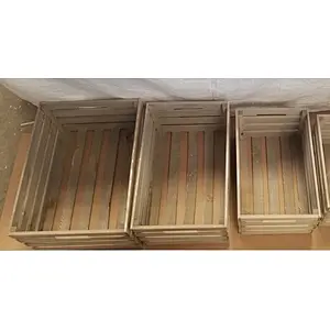 Nested Wood Crates - 3 piece, Medium, Large, X-Large, Rustic Stain or Unfinished, Storage, Decoration