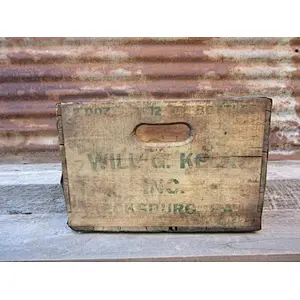 Antique wood and tin wooden box