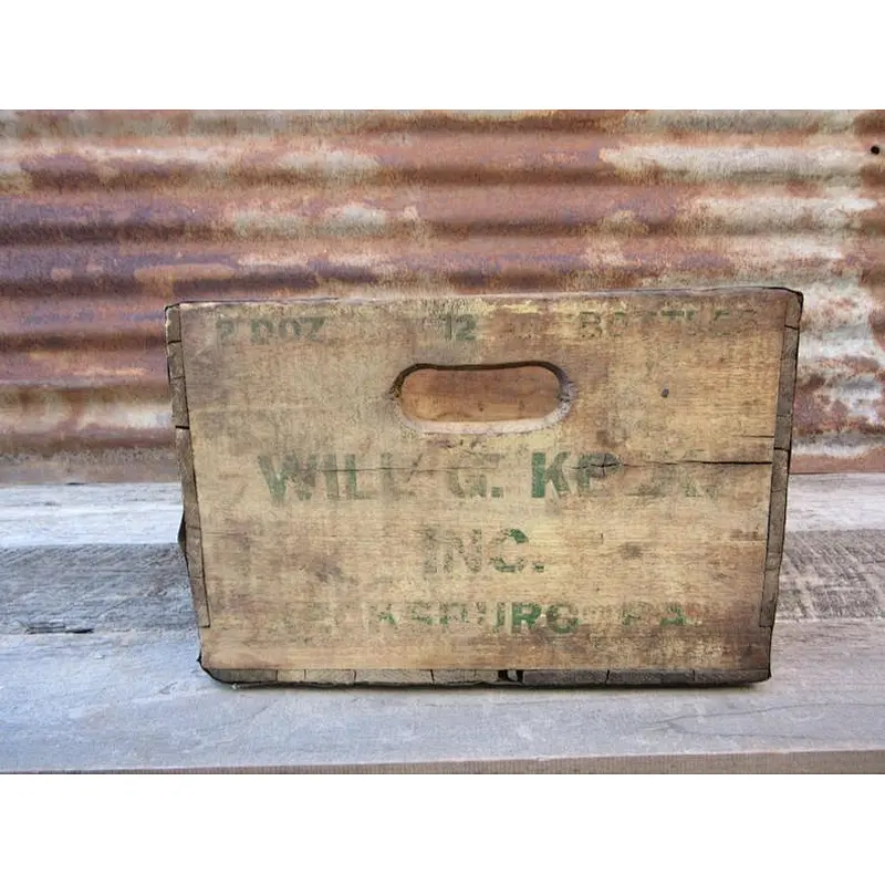 Antique wood and tin wooden box