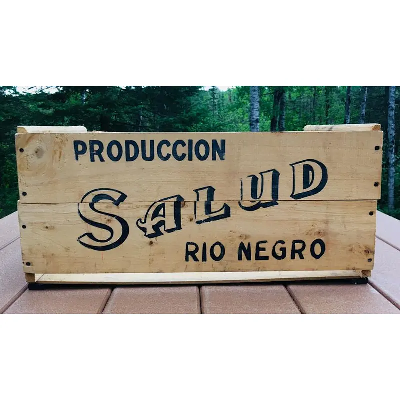 JUNJI Wood Fruit Crate Argentina Pears Box Rustic Decor