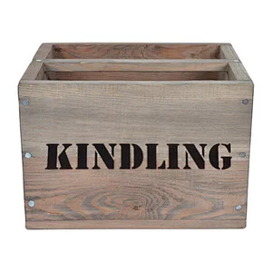 Rustic Kindling Box - Wooden New Storage Box