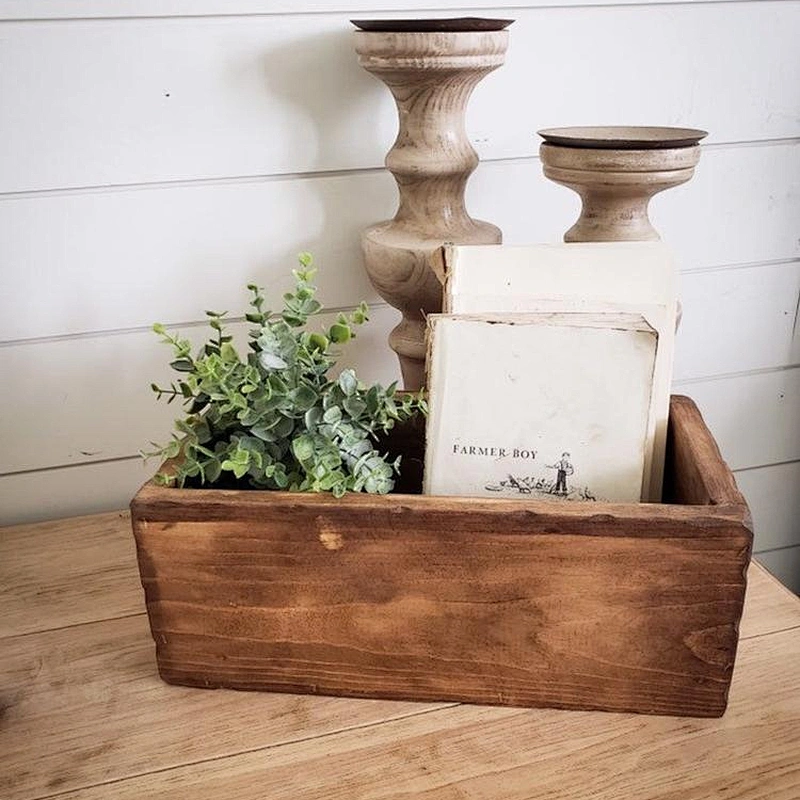 Farmhouse Style Wooden Centerpiece Box 2020