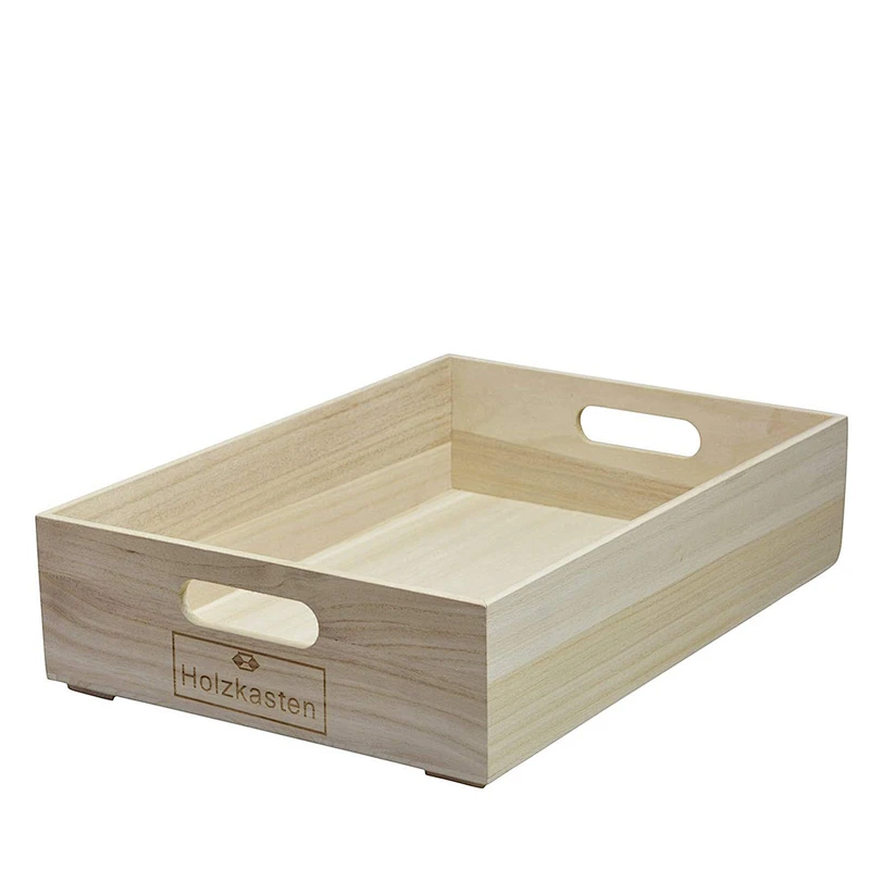 Rustic unfinished wholesale cheaper home delicate practical  decoration big personalized customized of wooden box crates trays
