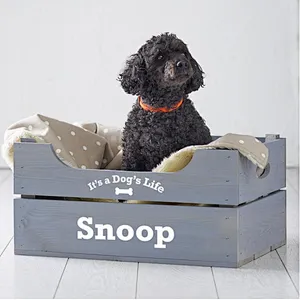 Custom Personalised Wood  Crate Dog Pet Bed - It's a Dog's Life 2020