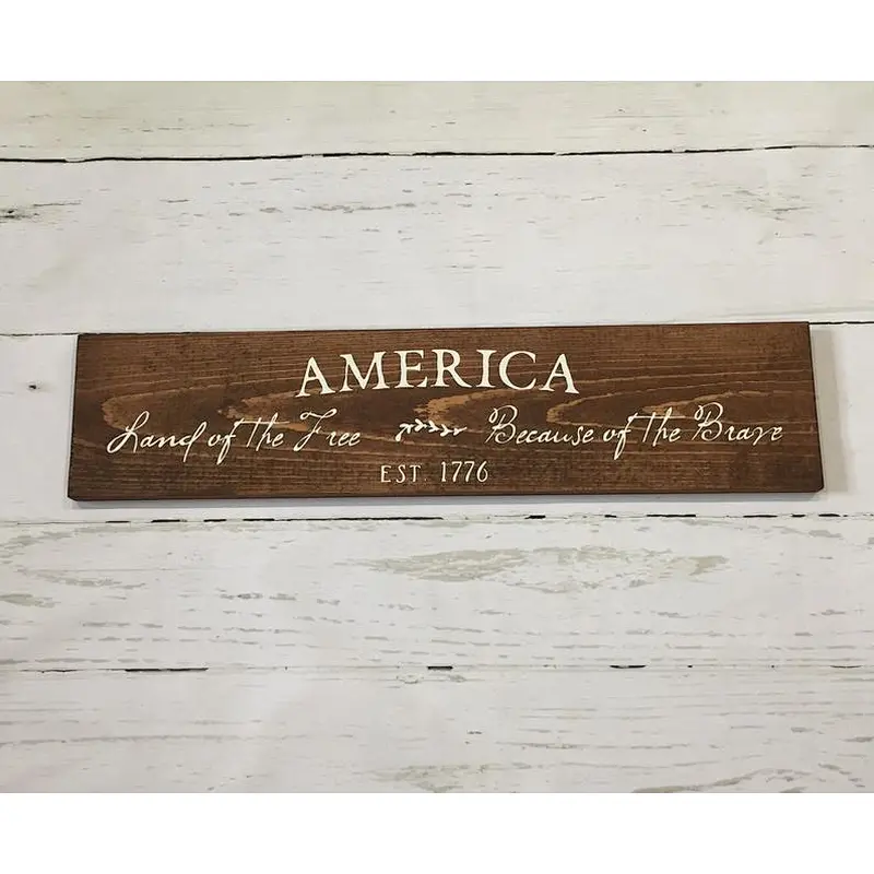 Rustic Patriotic Decor Painted On Wood