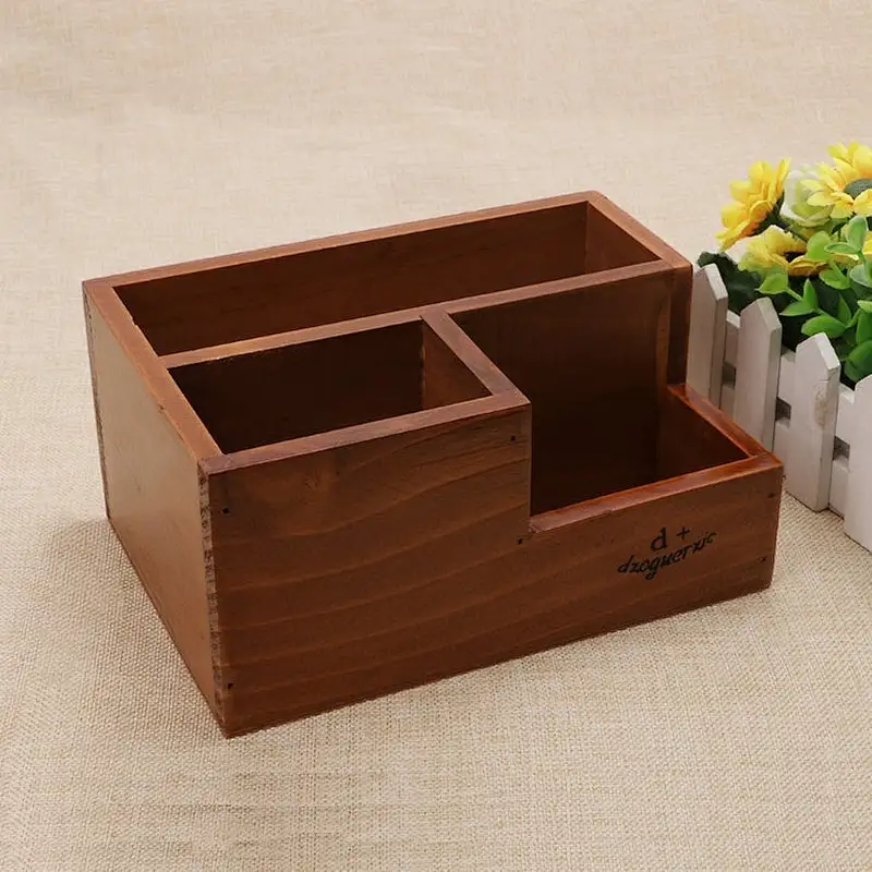 Small Wood Box Pot For Succulent Planter
