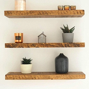 pine wood floating shelves decoration wall shelf for living room