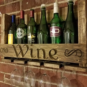 Rustic Wine Wall-mounted Shelf For Family