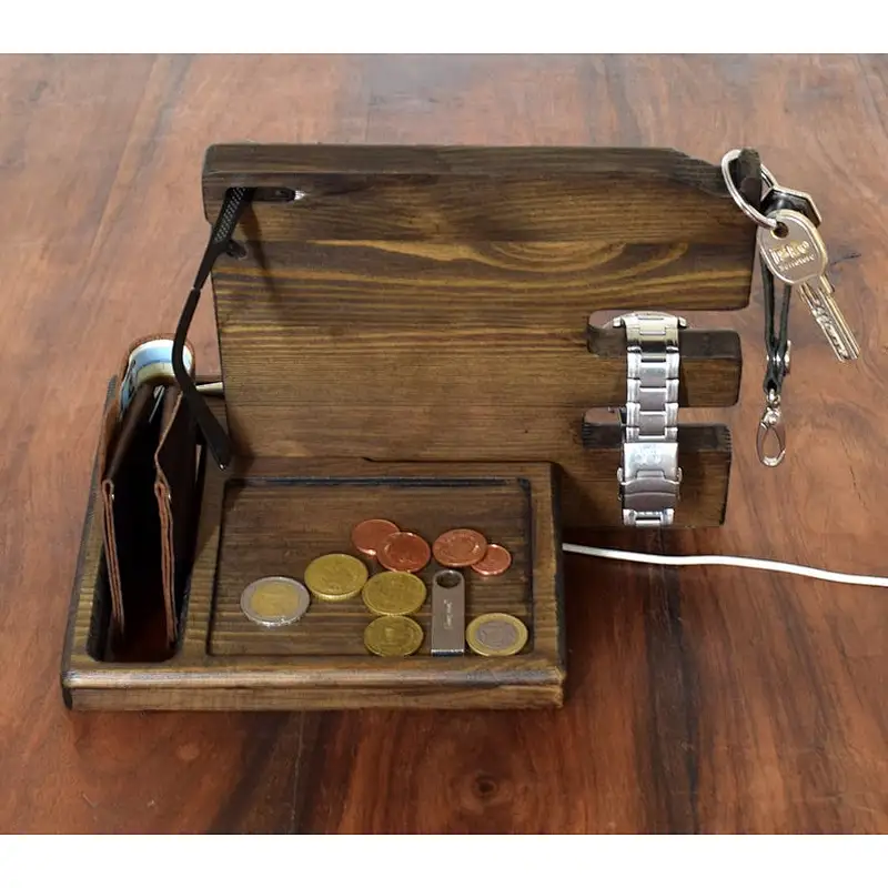 Wood organize phone holder glasses holder Wooden phone stand watch holderphone holder